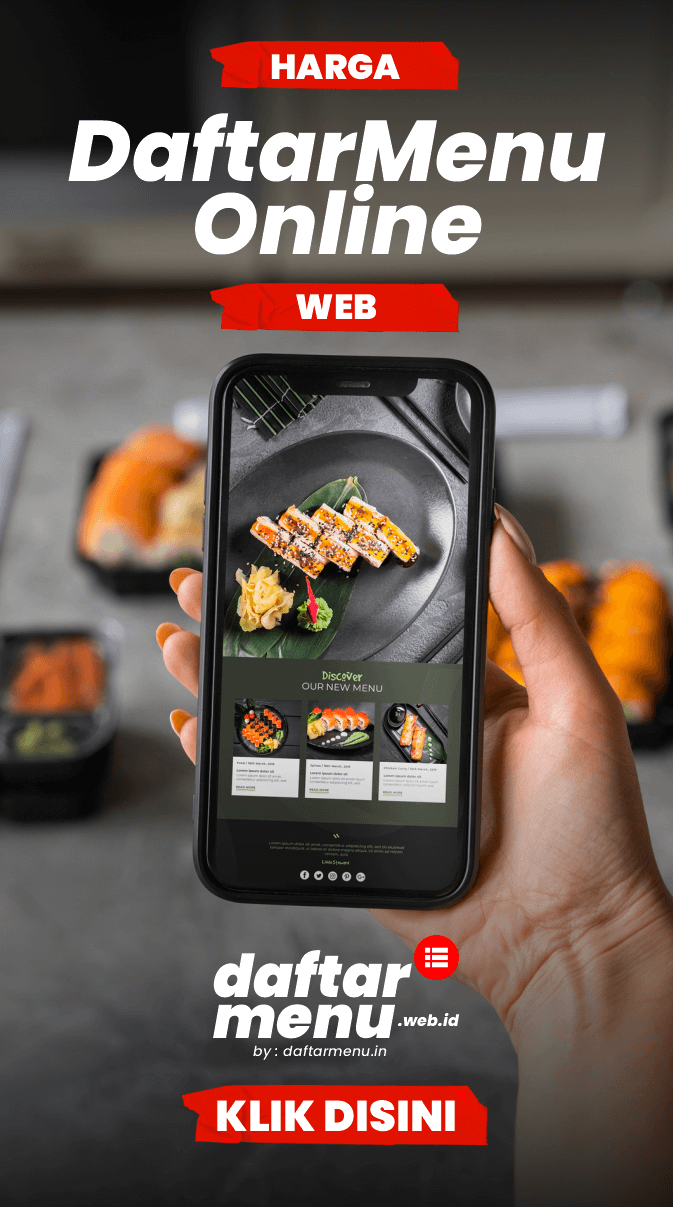 HARGA WEBSITE DAFTAR MENU ONLINE