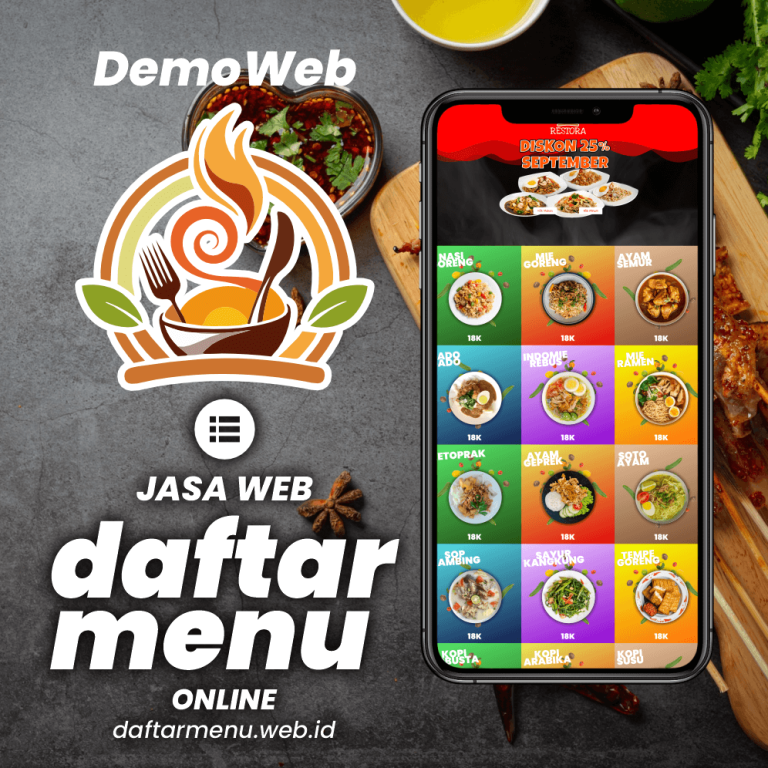 Desain Website QR Menu Resto