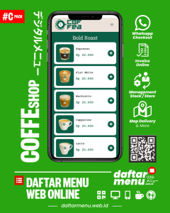 Daftar Menu Web Coffee Shop Online Checkout Whatsapp