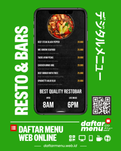 Website Daftar Menu Resto Bars Online